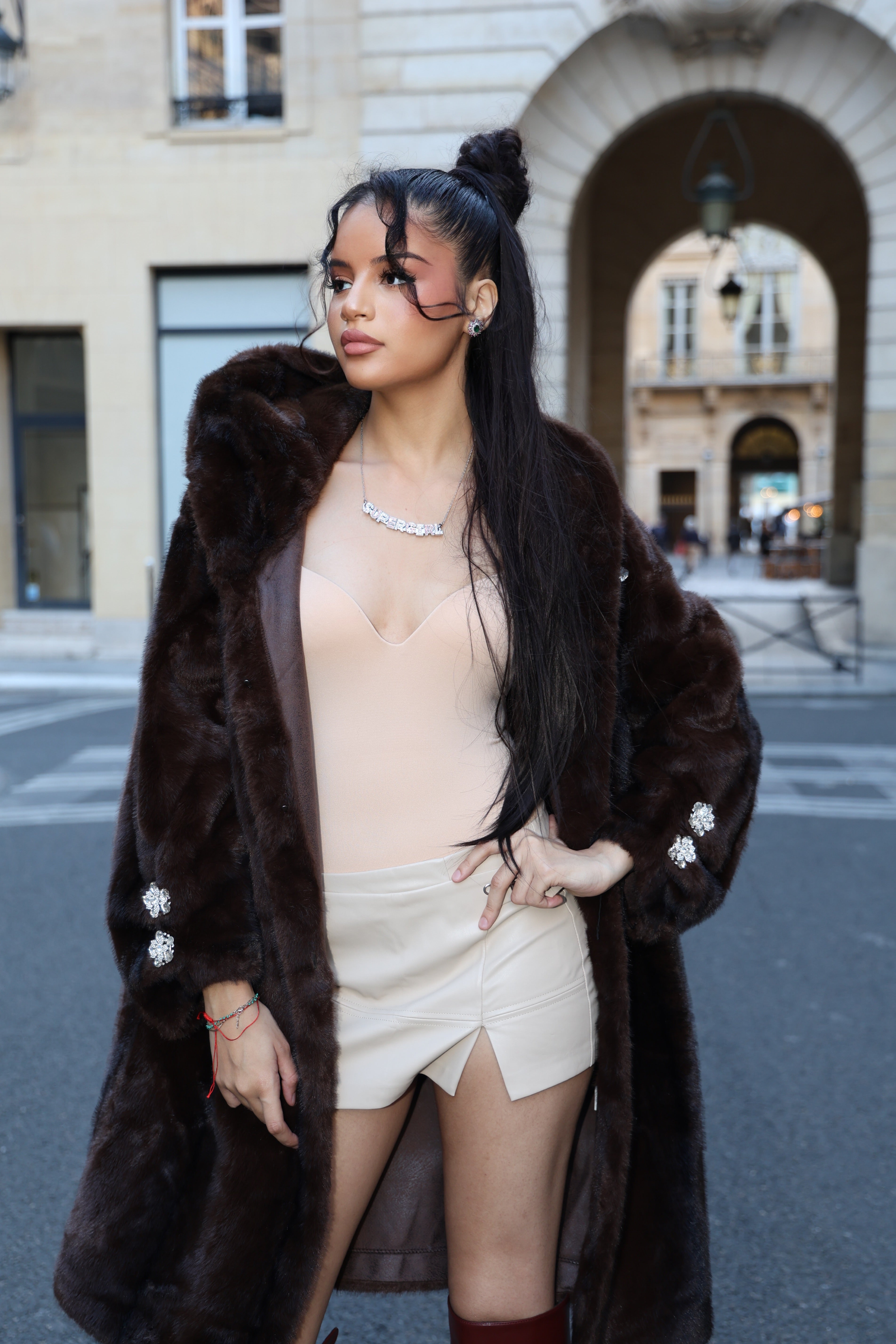 Manteau Fourrure Velours Nocturne 🐆