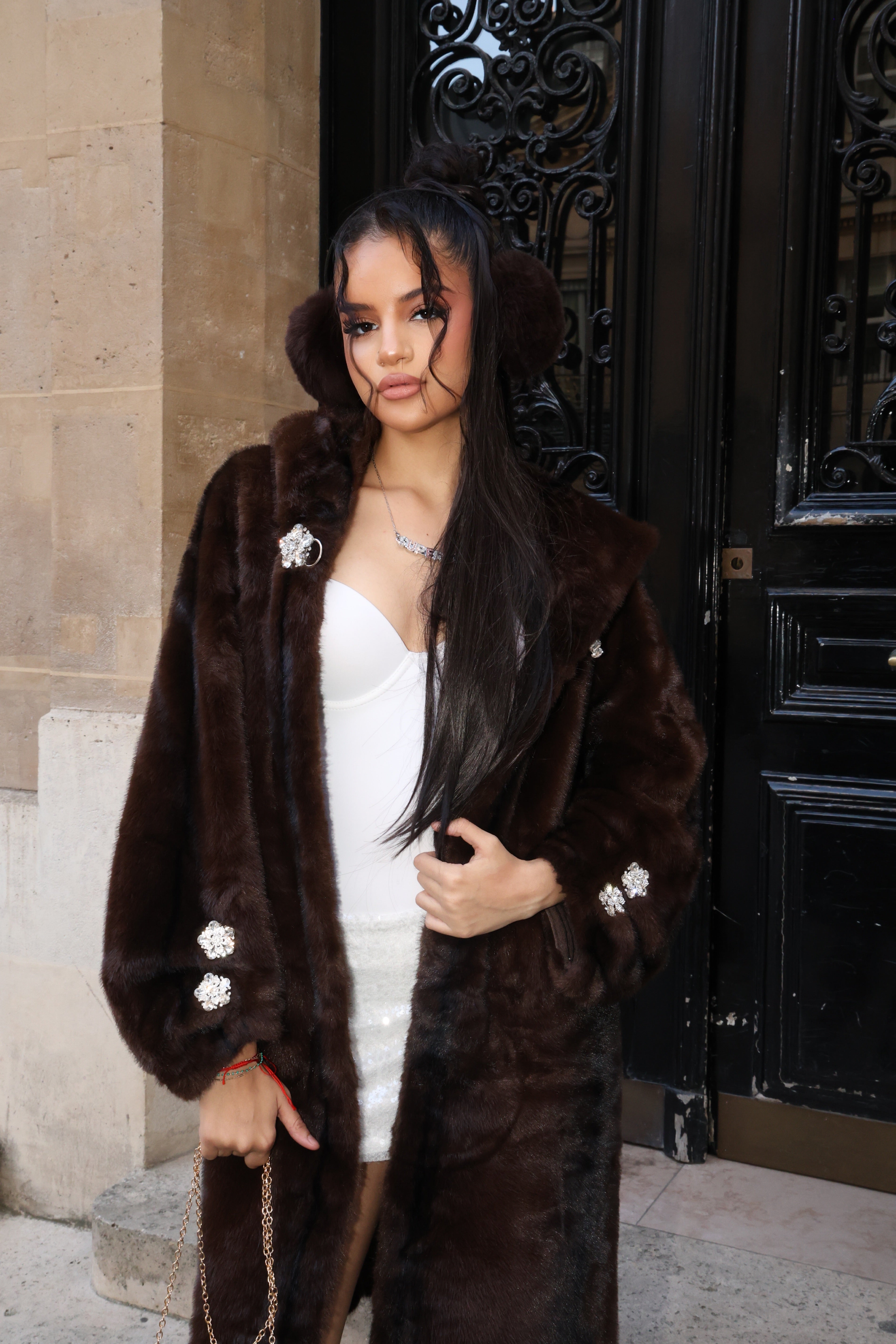 Manteau Fourrure Velours Nocturne 🐆