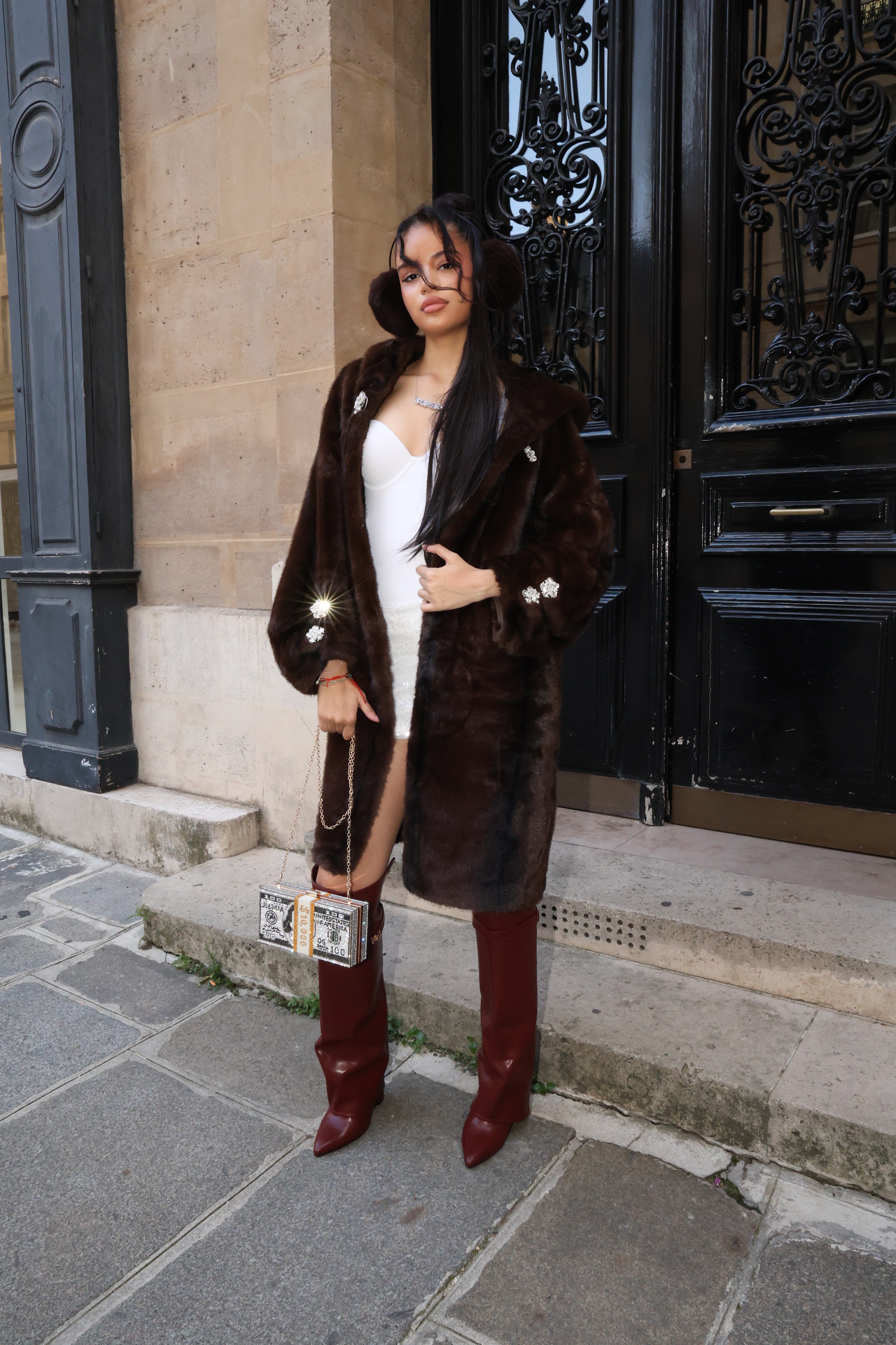 Manteau Fourrure Velours Nocturne 🐆