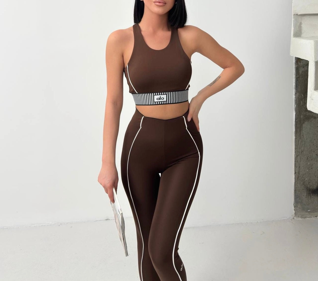 Ensemble Alo Chocolat Rayés 🤎