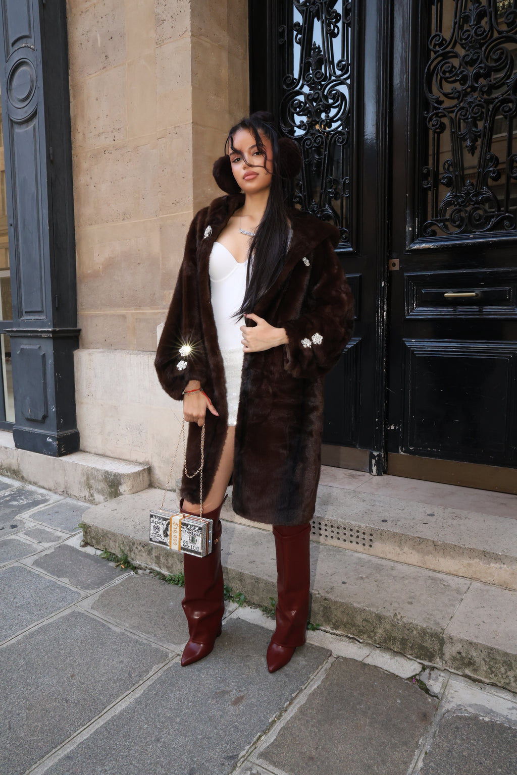 Manteau Fourrure Velours Nocturne 🐆